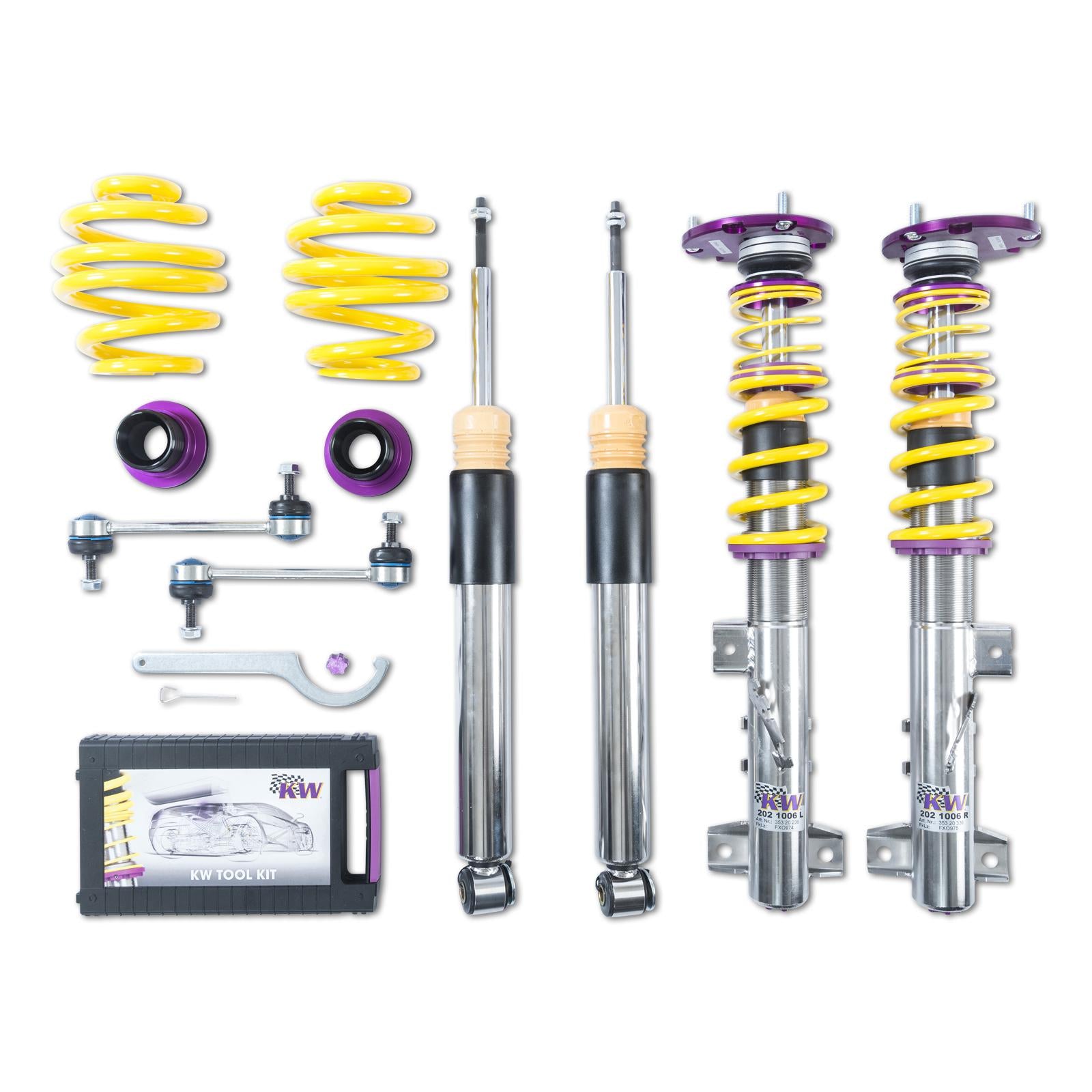 KW coilover kit V3 Clubsport including support bearings for BMW E36 M3 all variants