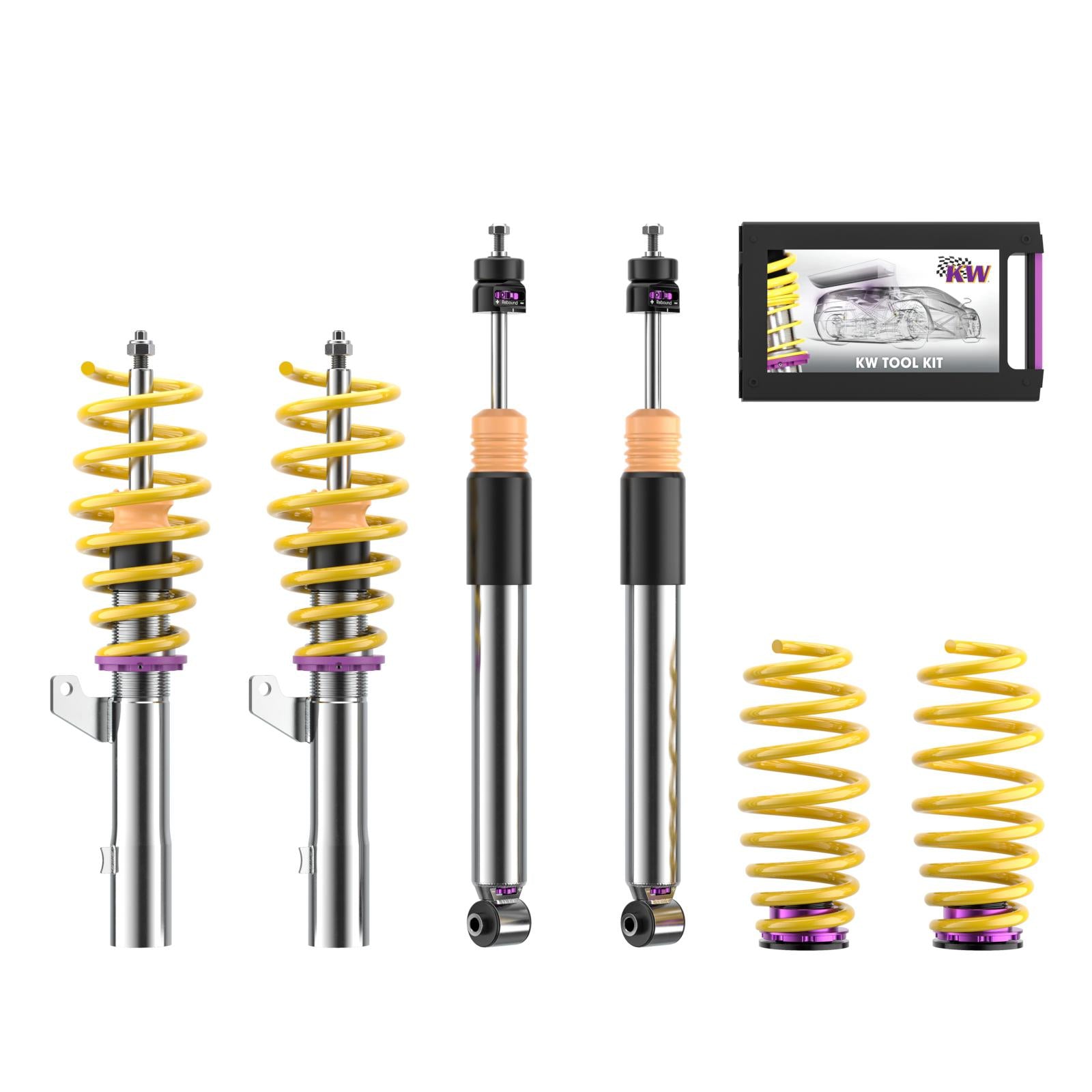 KW coilover kit V3 inox (incl. deactivation for electric damper) for CUPRA Leon, Audi A3, VW