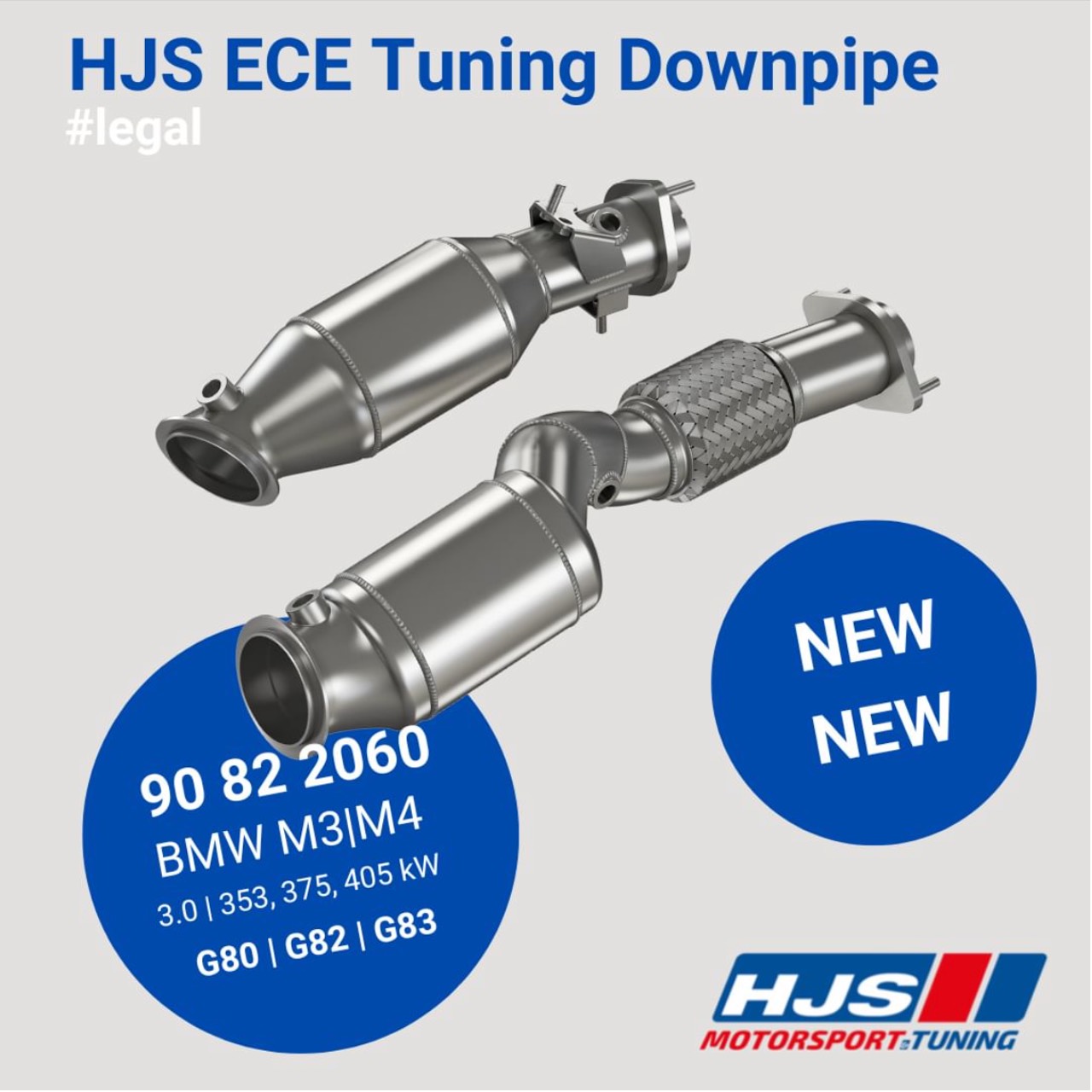 HJS Downpipe 3″ ECE 200 CPI Euro 6 passend für S58 G8x M2 M3 M4 BMW