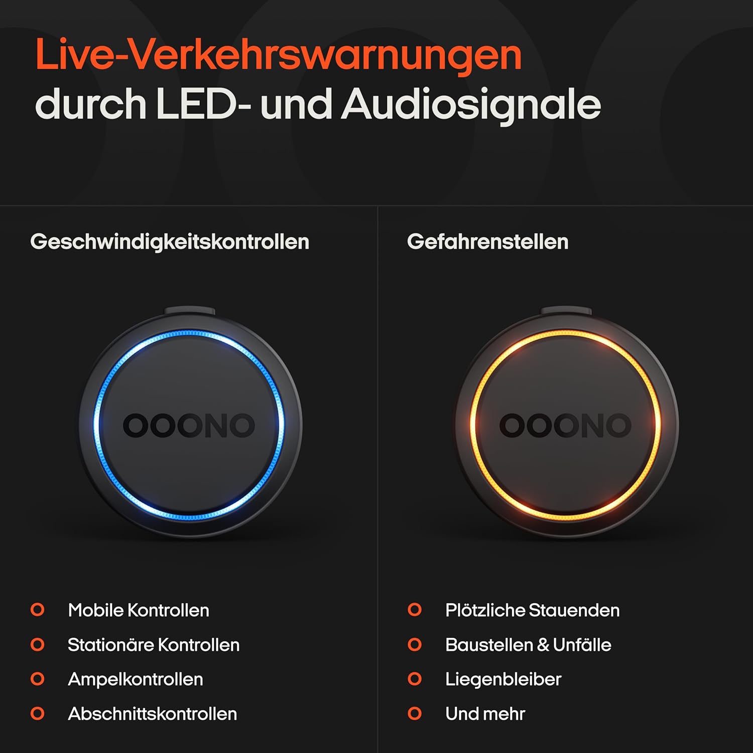 OOONO CO-Driver NO2 - Optimierter CO-Driver fürs Auto - Warnt vor Blitzern und Gefahrenstellen