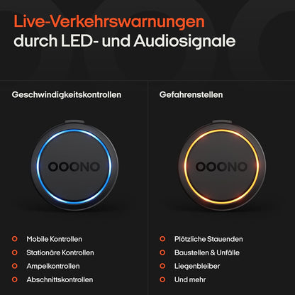 OOONO CO-Driver NO2 - Optimierter CO-Driver fürs Auto - Warnt vor Blitzern und Gefahrenstellen