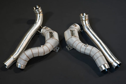 SMN Downpipes mit 200 Zellen Sportkatalysator für Mercedes AMG GT/S/C/R M178 C190/R190