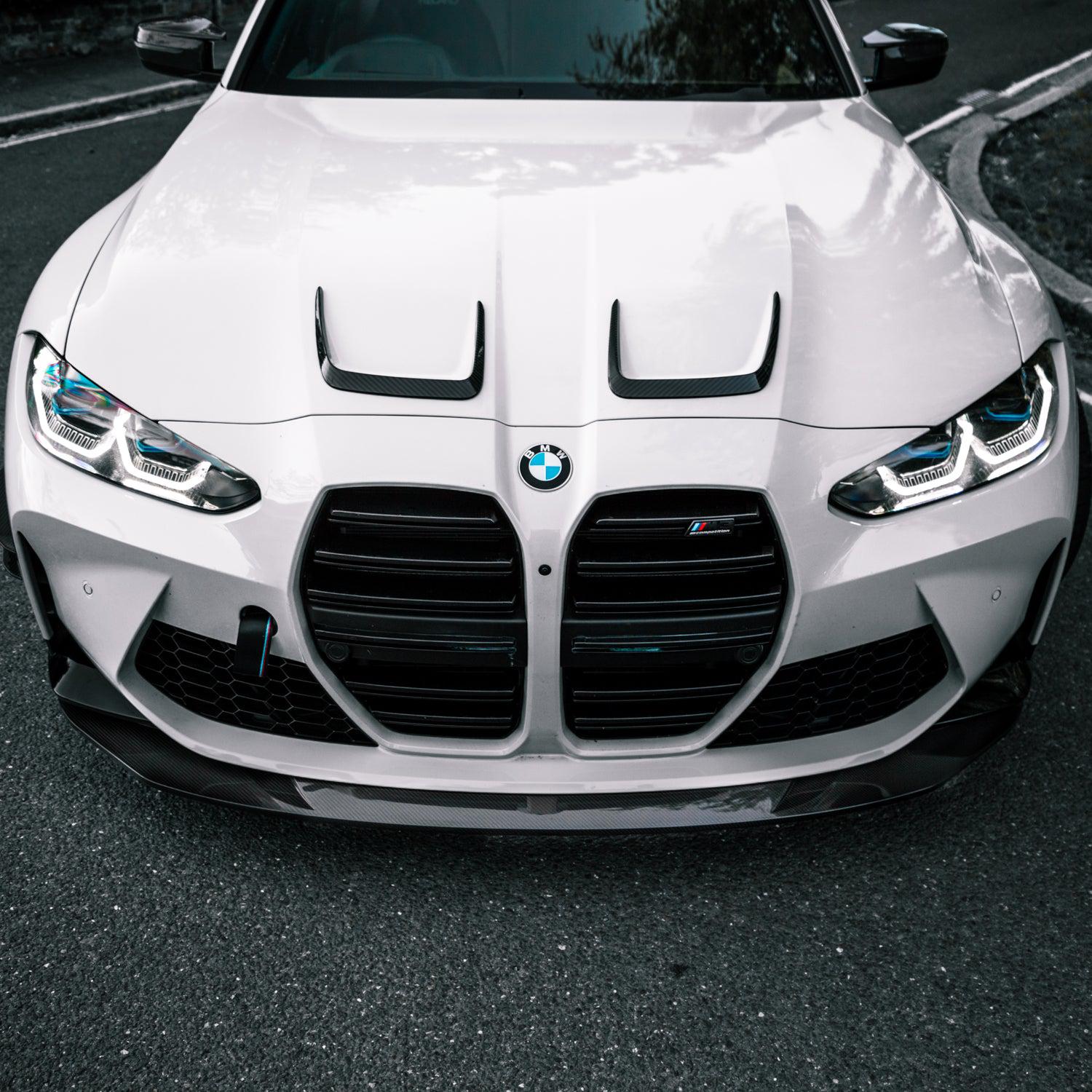 MHC+ BMW M3/M4 X Style Hood Vent Trims In Pre Preg Carbon Fibre (G80/G82/G83)-R44 Performance