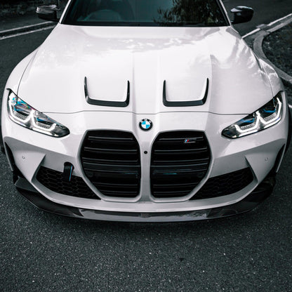 MHC+ BMW M3/M4 X Style Hood Vent Trims In Pre Preg Carbon Fibre (G80/G82/G83)-R44 Performance
